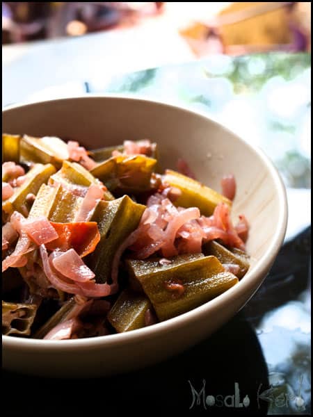 Lady Finger Bhaji (Okra/Bhende) #stepbystep #recipe masalaherb.com