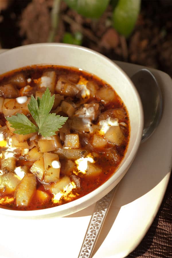 Veg Potato Goulash - Gulyás or Gulasch #stepbystep #recipe masalaherb.com